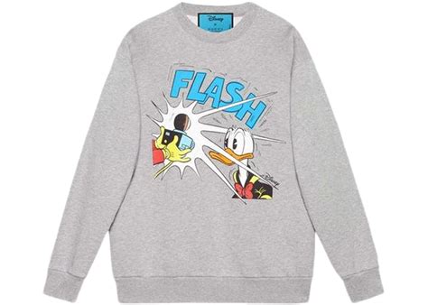 sweat shirt gucci donald duck|Gucci x Disney Donald Duck Sweatshirt 'Grey Melange' .